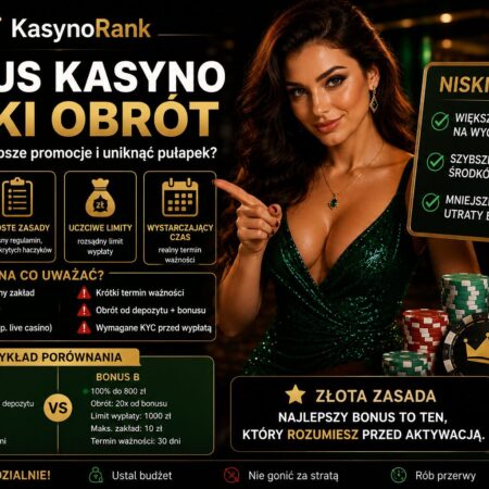 Bonus kasyno niski obrót 2026